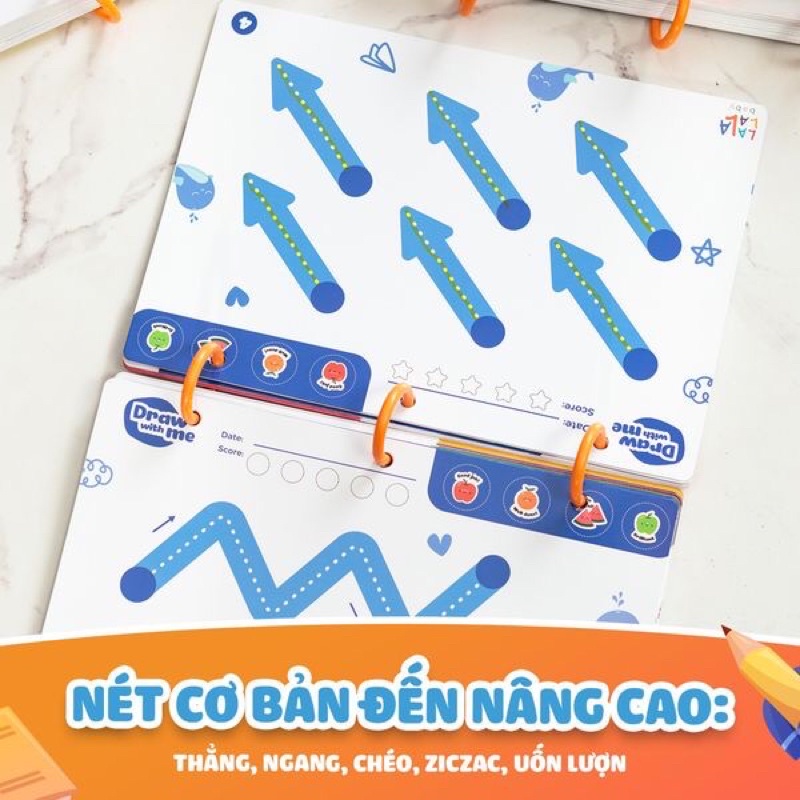 Đồ chơi giáo dục sớm montessori thẻ học flashcard bé viết tập vẽ tập tô màu thông minh xóa được made in việt nam