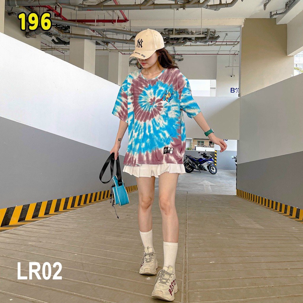 Áo thun loang màu 𝑭𝒓𝒆𝒆𝒔𝒉𝒊𝒑 Áo phông unisex LR02 vải cotton xượt poli co giãn thấm hút tốt, không xù lông