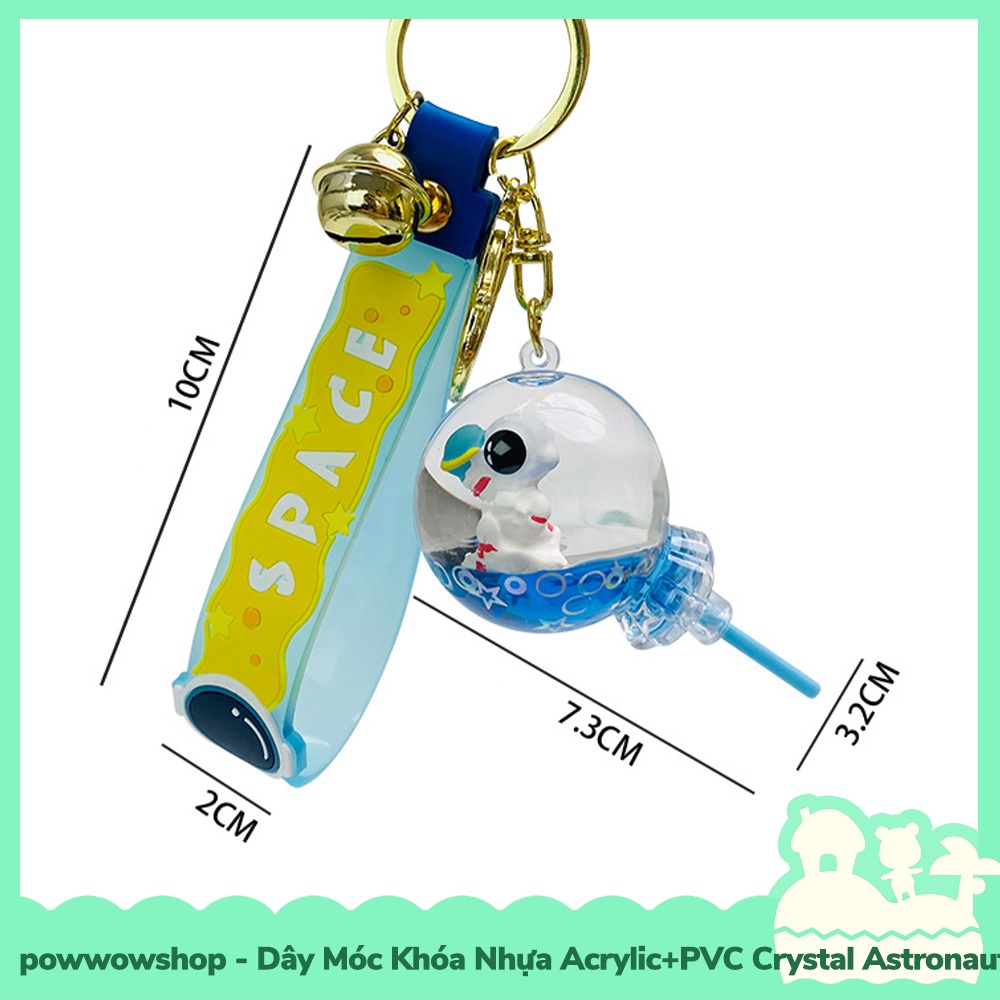 [Sẵn VN - Hỏa Tốc] Dây Móc Khóa Nhựa Trong Suốt Crystal Acrylic + PVC  Mẫu Astronaut Bottle Water