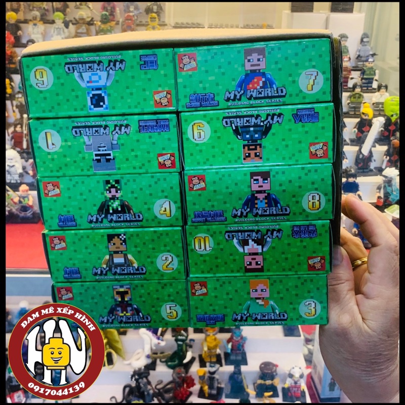 Đồ chơi xếp hình - Bộ 10 hộp - Minifigures Minecraft - Hàng siêu đẹp - Giá rẻ !