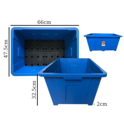 Chậu nhựa cao cấp Aquaponics 66x48x31cm (70lit)_Máng khay chữ nhật lòng sâu trồng hoa sen, cây ăn quả, ra củ, hoa cảnh