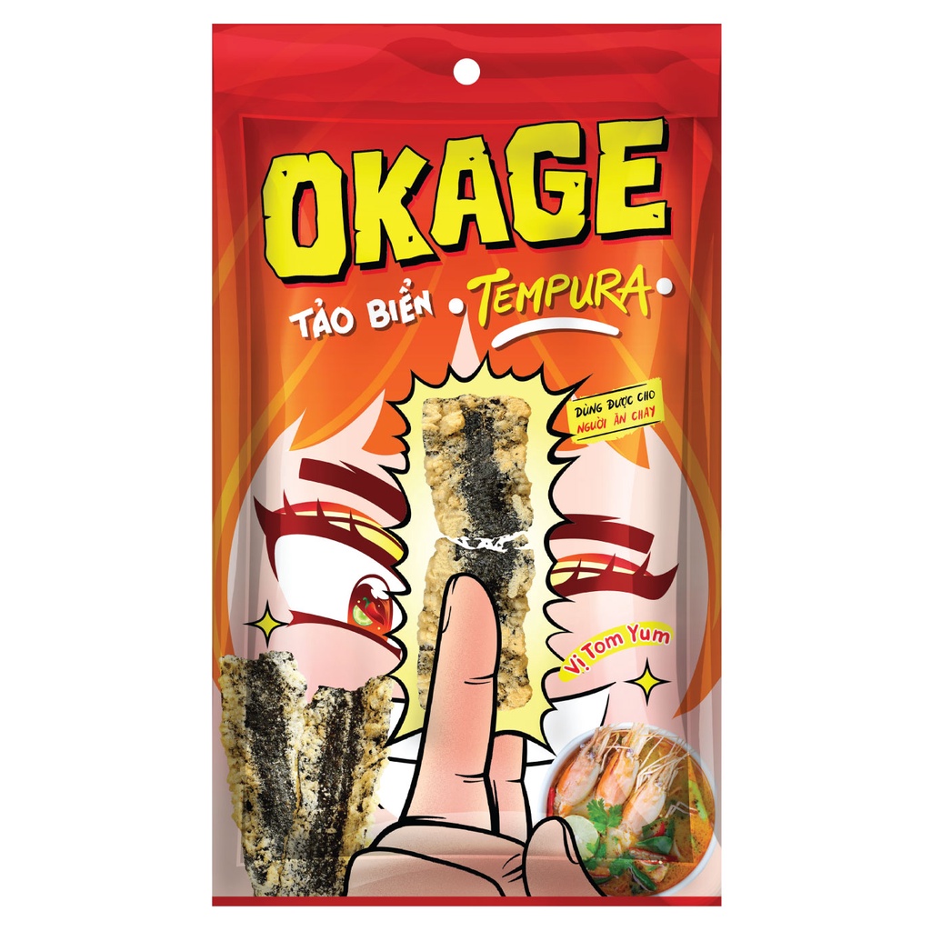 Combo 6 gói Oishi Tảo Biển Tempura &amp; Tảo Biển Giòn Okage (22g/ gói)