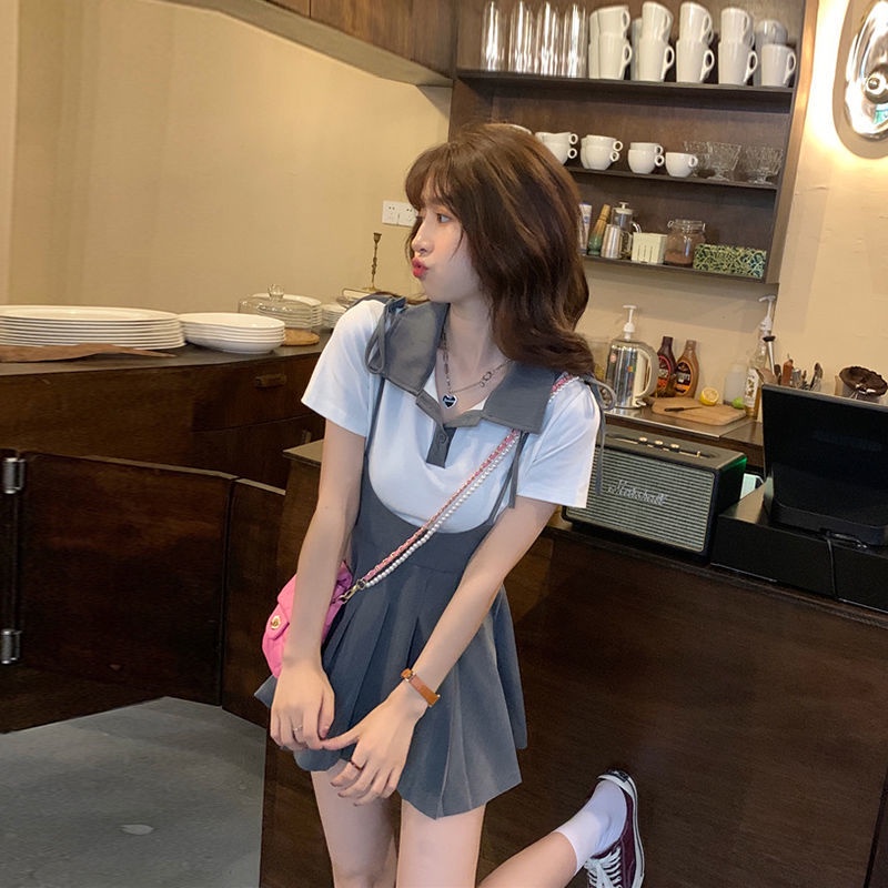 Jiashucheng Set Áo Váy Xếp Ly Phong Cách Phương Tây Ngọt Ngào Cho Nữ