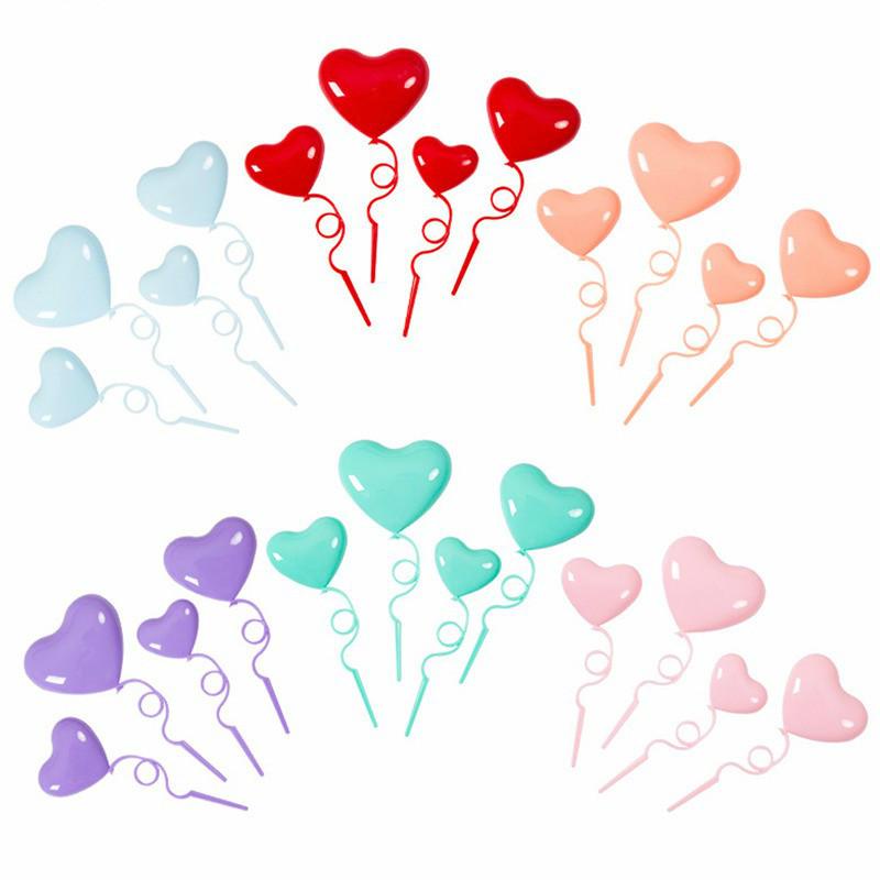 Set 5 Que Cắm Trang Trí Bánh Hình Trái Tim Xinh Xắn