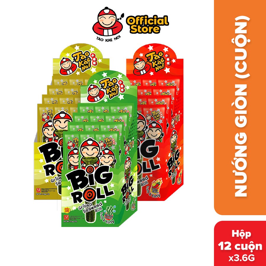 Snack rong biển TaoKaeNoi BIG ROLL 3g (12 gói)