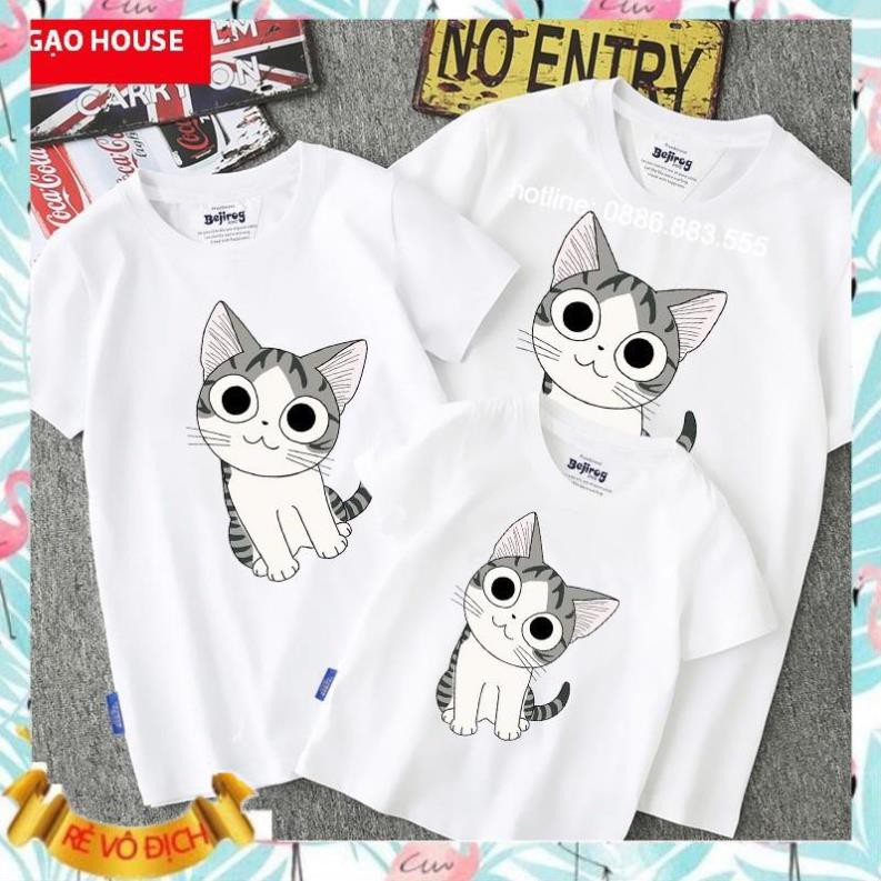 🔥DEAL HOT🔥 [HOT] Áo Phông Gia Đinh Đồng Phục Gia Đình In Hình Mèo Cute Cực Hot