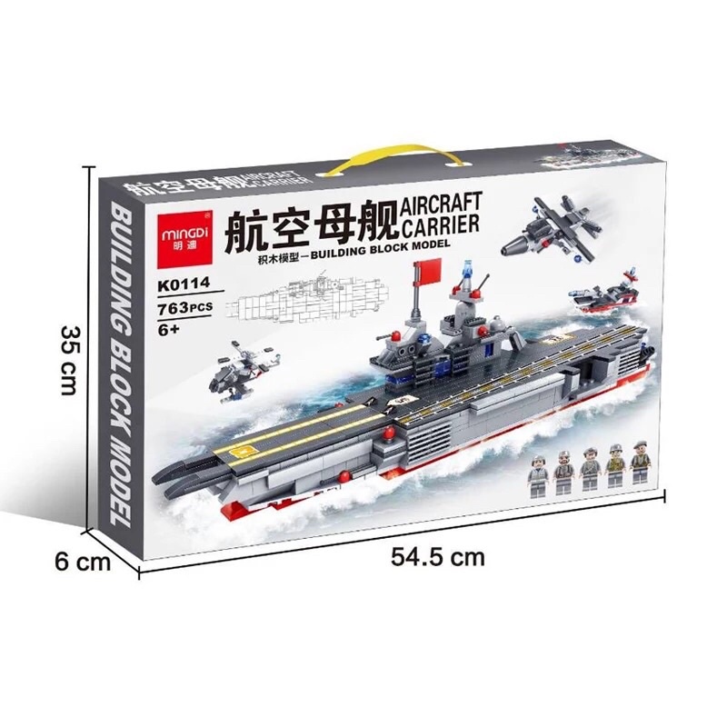 [HOT] Bộ đồ chơi xếp hình LEGO MINGDI tàu chiến 763 Mảnh, Lắp ráp 12 chiếc xe và máy bay Tphcm