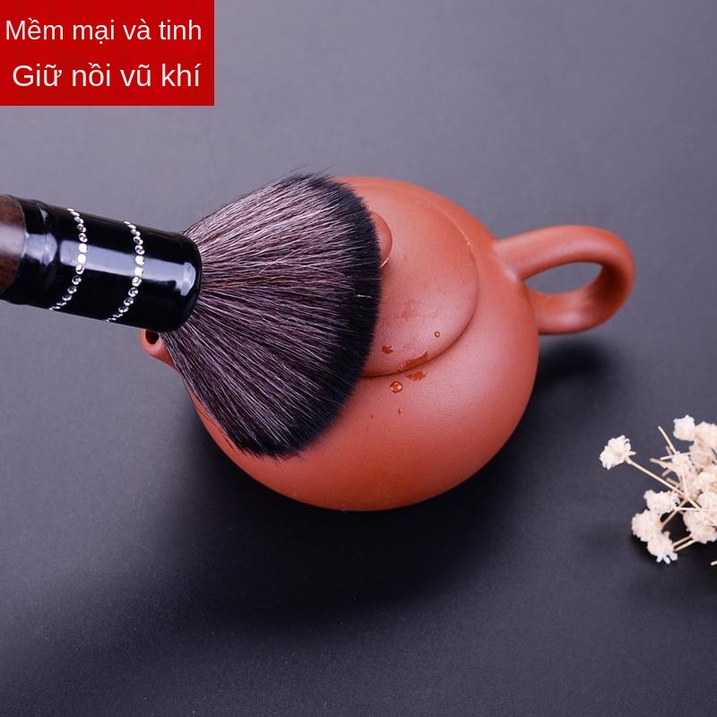 chổi pha trà không rụng tóc bút bằng gỗ cẩm lai Kung Fu Bộ ấm nghi lễ với thú cưng trà, khay bàn chải