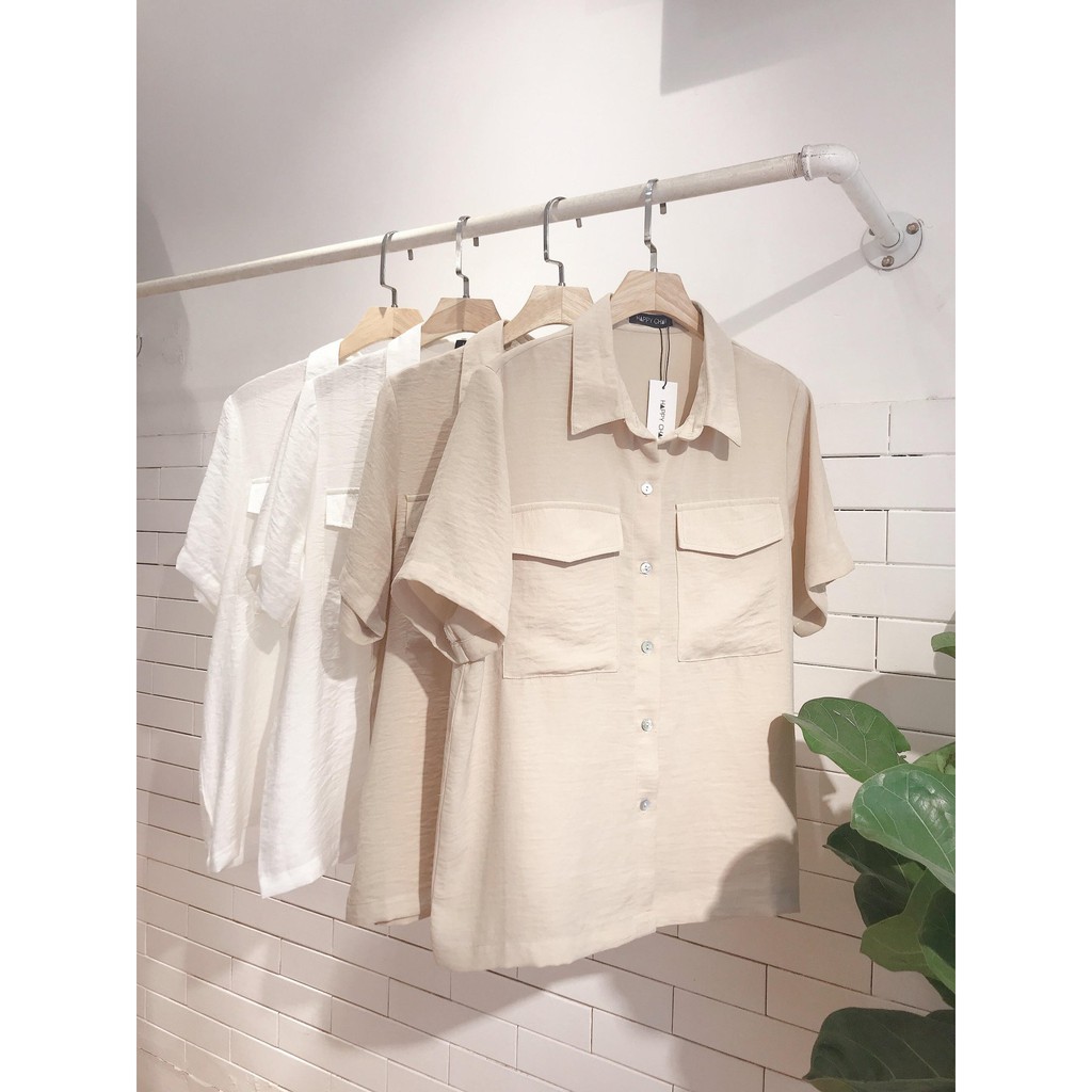 Áo sơ mi tay ngắn 2 túi và quần ống loe (S/M/L)