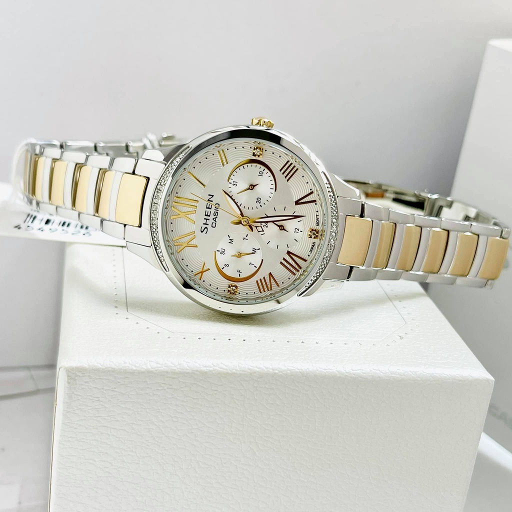 Đồng hồ nữ dây thép Cao cấp Casio Sheen She 3058PSG-7AUDR Bảo hành 1 năm Hyma watch