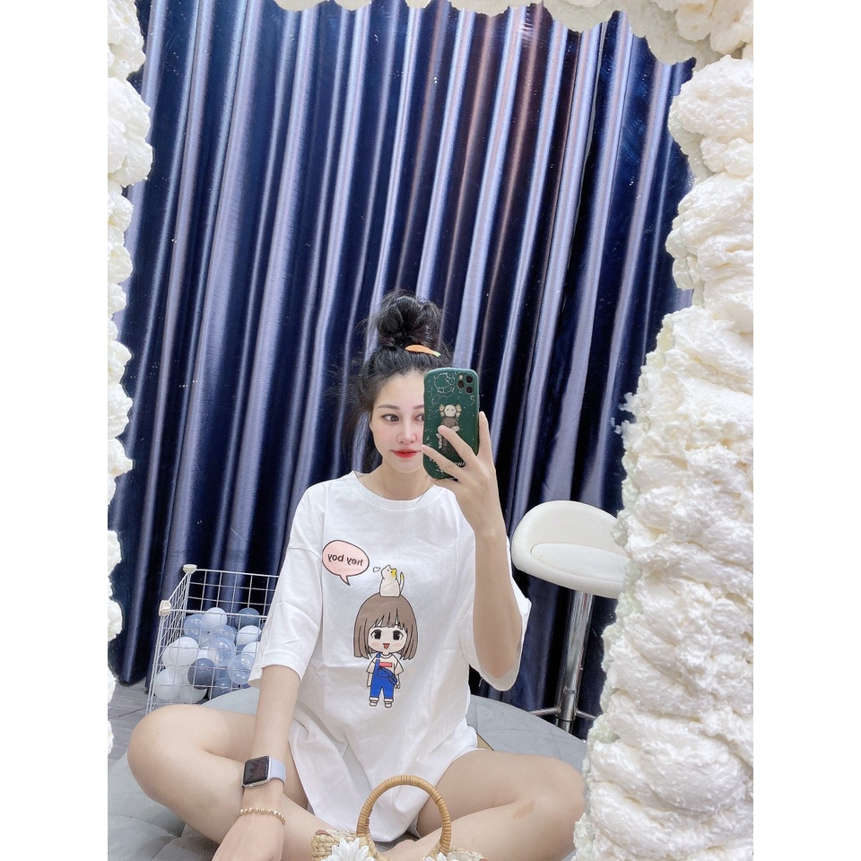 Áo Thun A-studios Cotton Baby Hey Boy Fom To Rộng&lt;70kg