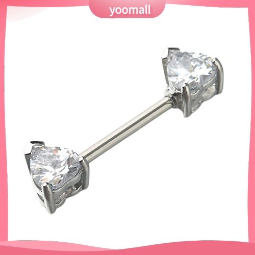 1 Khuyên Nhũ Hoa Hình Trái Tim Bằng Thép Không Gỉ Cho Nữ