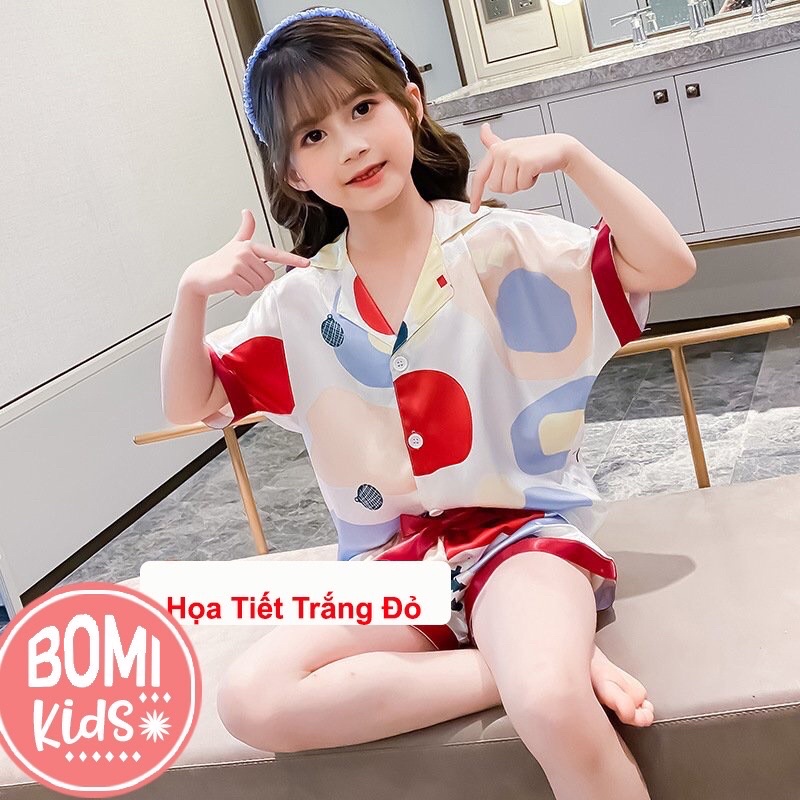 [ 8kg - 26kg] Đồ Bộ Mặc Nhà Pijama Lụa Cao Cấp Cộc Tay Cho Bé