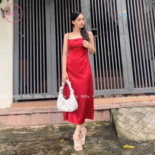 VÁY LỤA CAO CẤP VẢI 2 LỚP - MIDY (ảnh tự chụp)