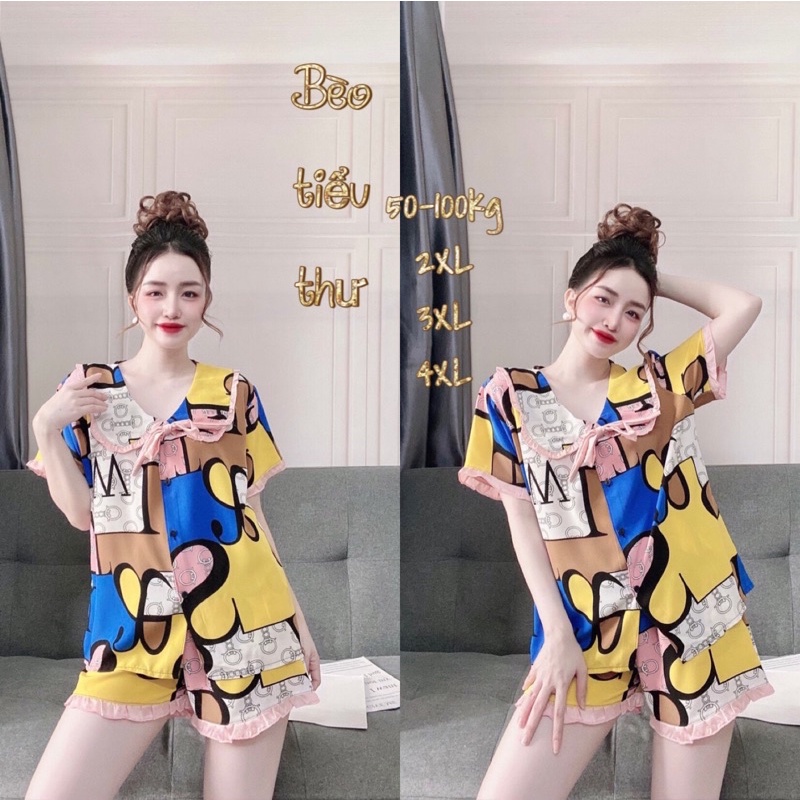 Đồ bộ Lụa bèo 50-100kg hoạ tiết xinh mát mẻ