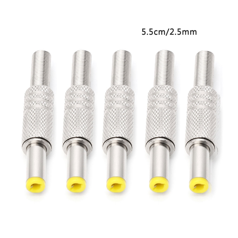 5 Đầu nối mạ vàng làm từ kim loại 5.5x2.5mm DC