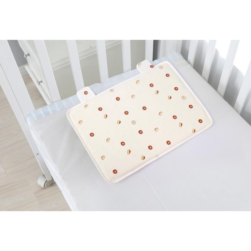 Gối cao su non thông hơi vỏ Muslin sợi tre cao cấp chống méo đầu và chống đổ mồ hôi đầu cho bé