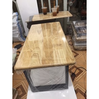 Bàn Gỗ Cao Su Chân Sắt 50*80*35
