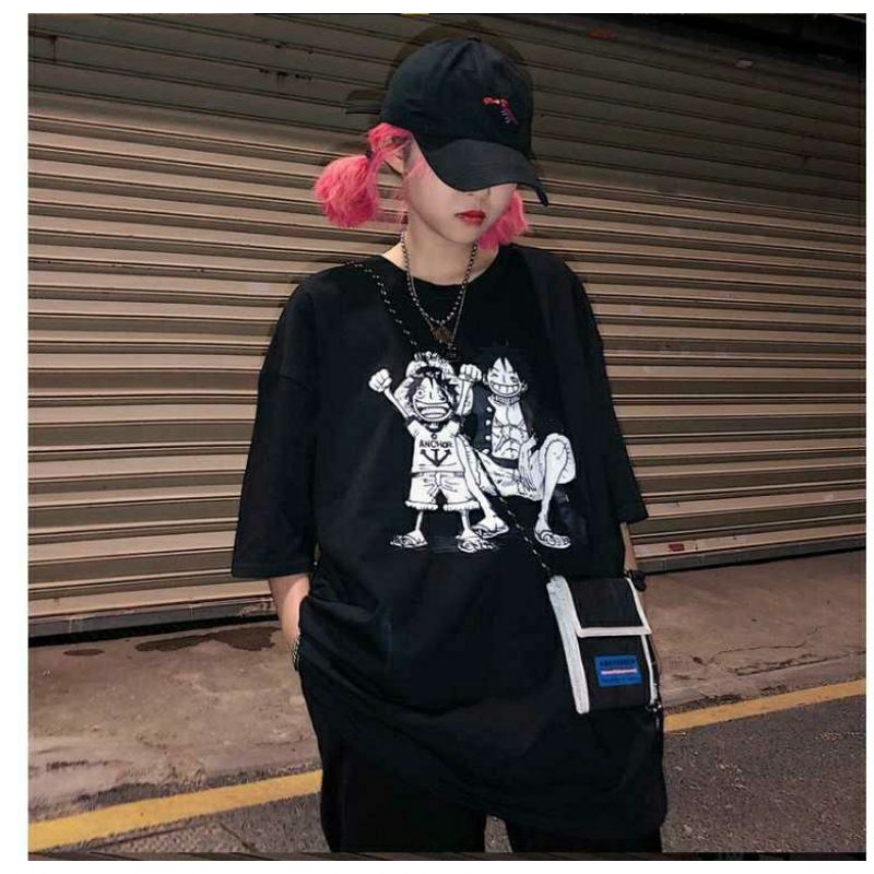 Áo Thun Tay Lỡ 100% Cotton Nam Nữ Unisex Form Rộng Fan Luffy