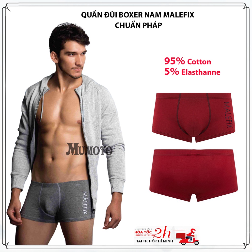 Quần lót boxer nam Mafefix xuất Pháp chất liệu cotton co giãn thấm hút mồ hôi tốt