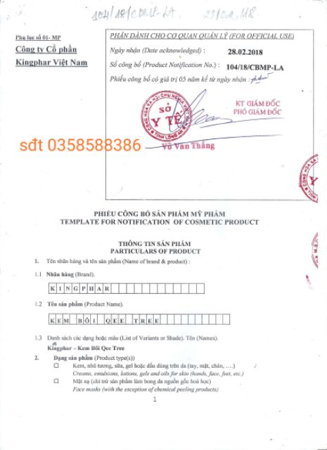 Kem bôi thảo dược Qee tree Kingphar