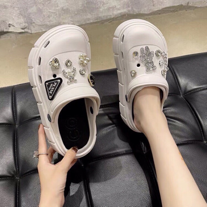 Dép sục cros đế cao dày phiên bản đặc biệt mẫu mới nhất 2022 Giày sục sandal phong cách ulzzang