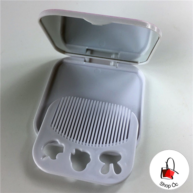 Gương Trang Điểm Mini Cầm Tay Kèm Lược E33