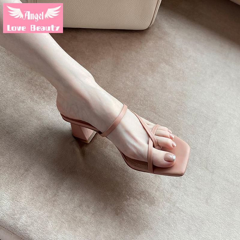 Giày Sandal Cao Gót Bằng Da Mềm Dày Vừa Thời Trang 2022