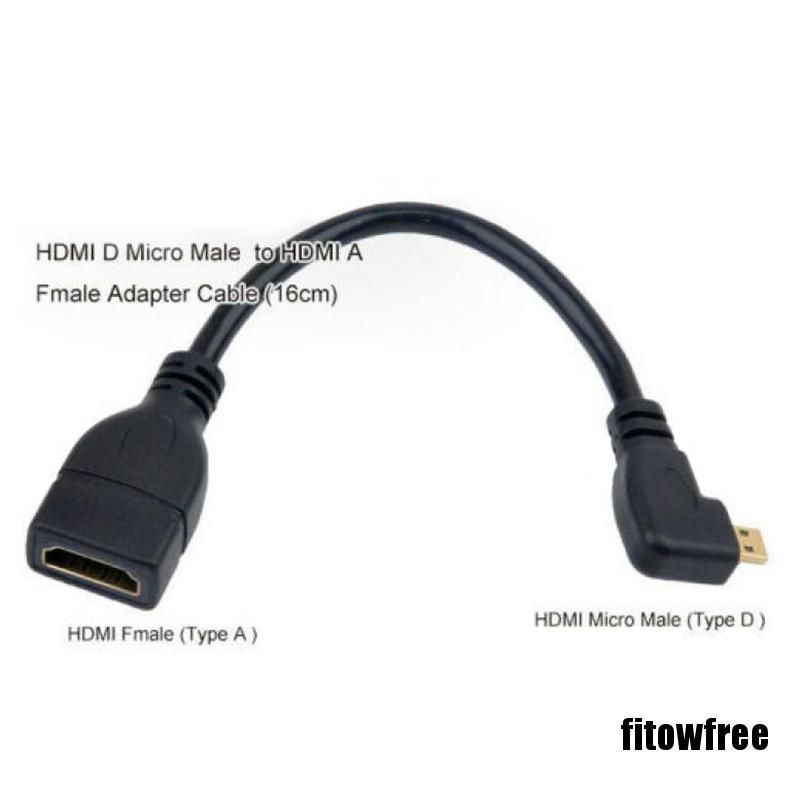 Dây Cáp Chuyển Đổi 6 "Hdmi A Female Sang Hdmi Corner D Micro Male 1080p Super