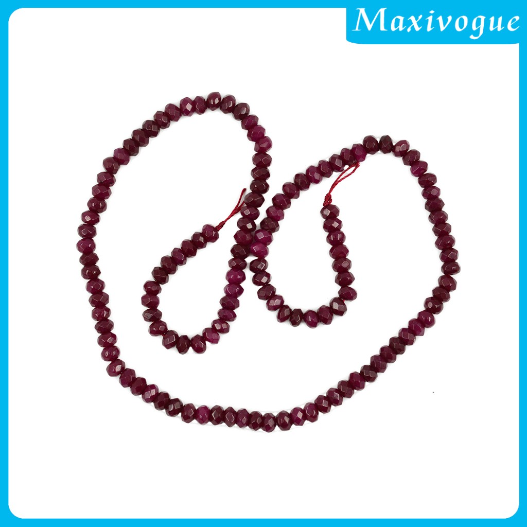 Chuỗi hạt đá ruby tự nhiên 2x4mm dài 15''