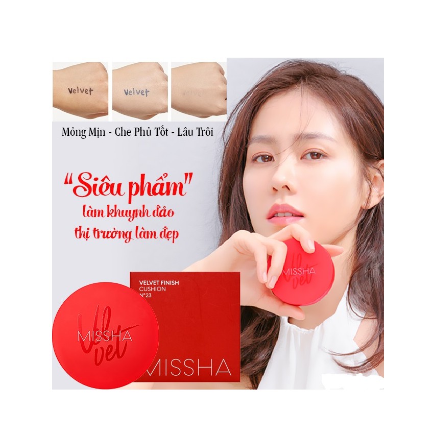 Phấn nước Missha Velvet Finish Cushion - MISSHA đỏ Auth Hàn Quốc