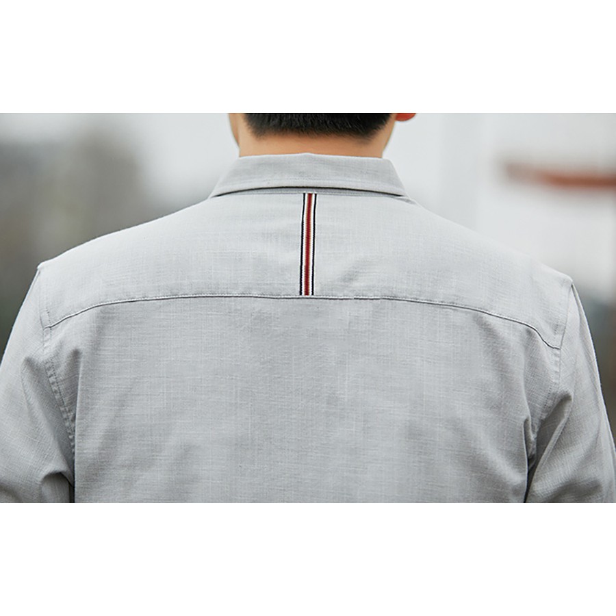 Áo Sơ Mi Nam Dài Tay Chất Đũi Xước Cổ Bẻ Cao Cấp Phong Cách Hàn Quốc XANH THAN