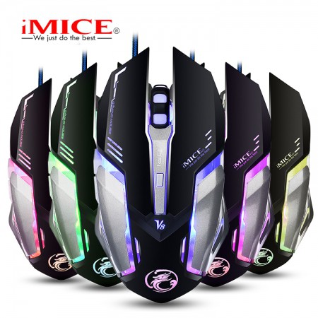 Chuột Chơi Game Mouse iMICE V8 Gaming (Dây dù – Led 7 màu)