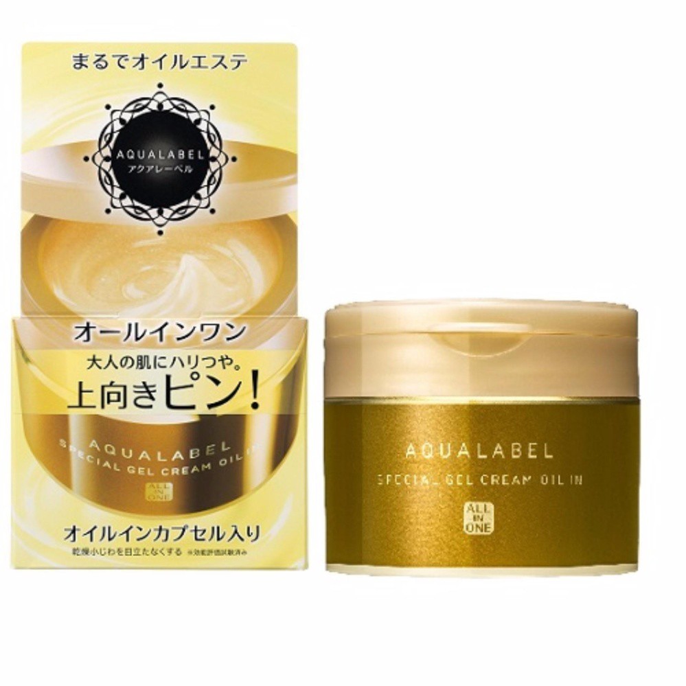Kem dưỡng shiseido aqualabel 5in1 màu vàng