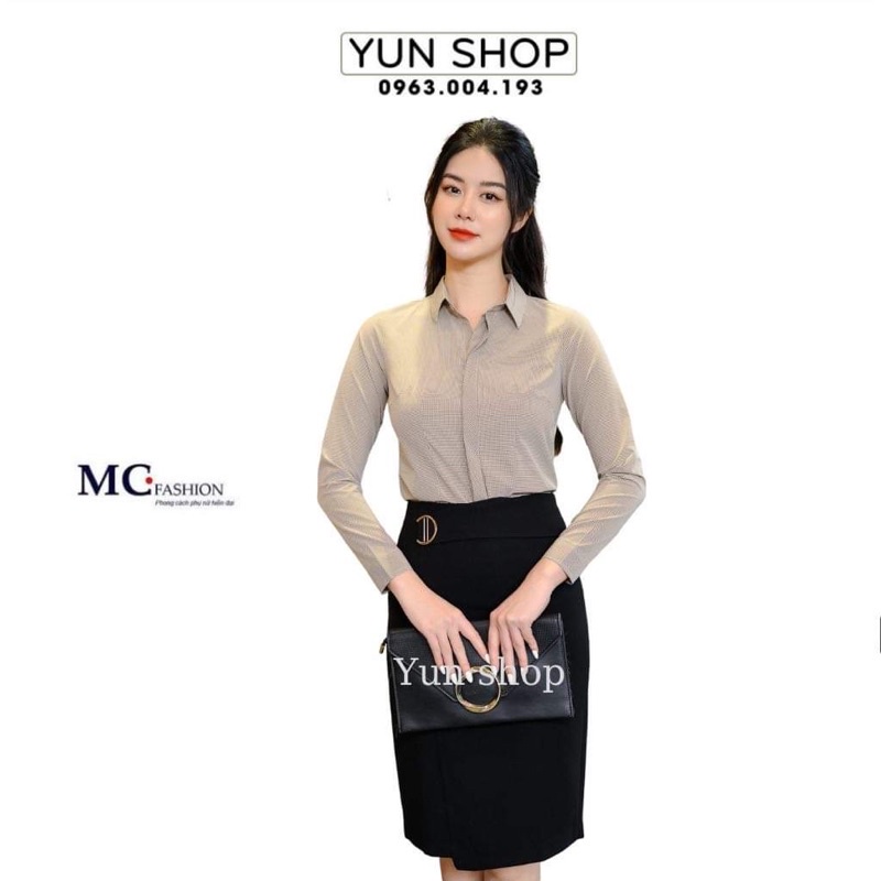 Áo Sơ Mi Kẻ Tăm, Áo Công Sở Dài Tay Đẹp Chuẩn Hãng MC Fashion Lên Màu Hồng, Cam,Xanh,Kẻ Xám Đủ Size S M L XL A682