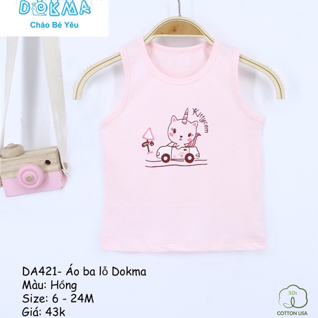 Áo ba lỗ bé gái Dokma DA421