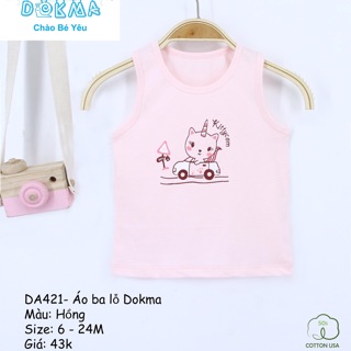 Áo ba lỗ bé gái dokma da421