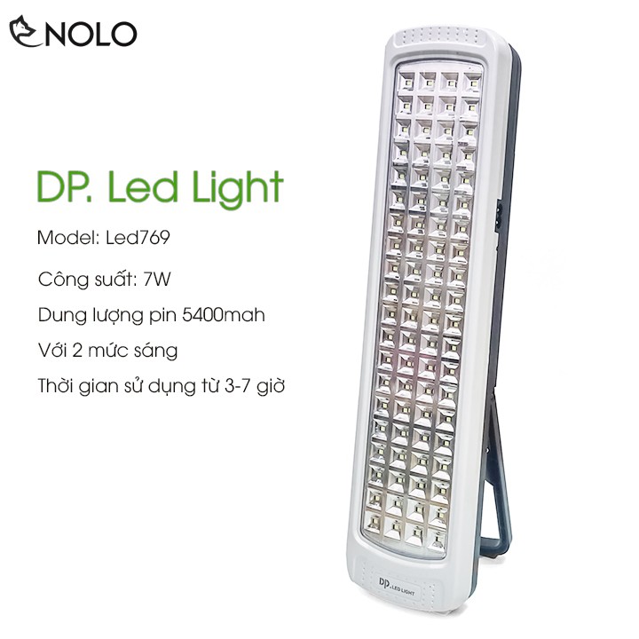 Đèn Pin Sạc Đa Năng DP Led769 Với 60 Chip Led SMD Có 2 Mức Sáng Công Suất 7W Dung Lượng Pin Lớn 5400mah