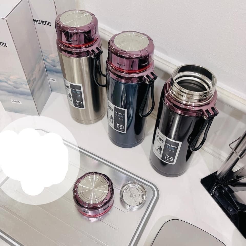 BÌNH GIỮ NHIỆT INOX CAO CẤP L7 NẮP KIỂU MỚI 1200ML-1500ML NHIỀU MÀU