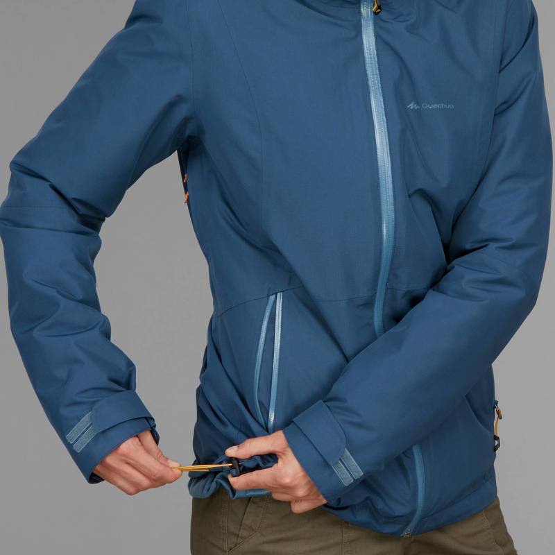 Á́o khoác leo núi trekking 3 trong 1 rainwarm Decathlon Forclaz 500 cho nữ - xanh dương