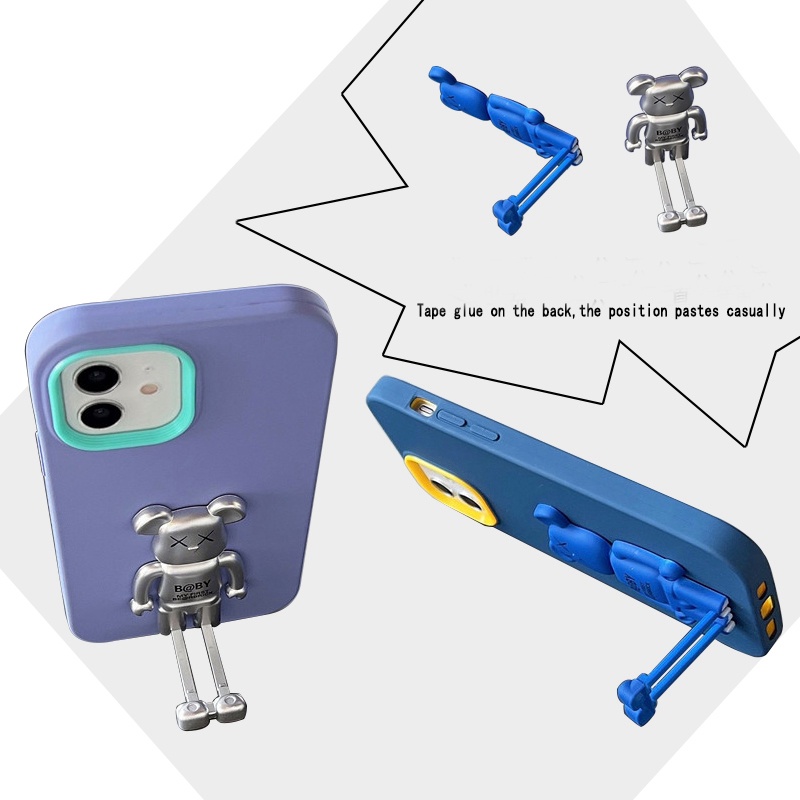 Ốp Điện Thoại Nhám Có Vòng Đỡ Hình Gấu 3 Trong 1 Cho OPPO F11 F9 Reno 7z 6 5G 5