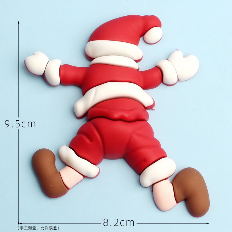 ông già Noel nằm sấp mặt (nhựa) và chữ Merry Christmas nhựa màu đỏ (6,5cm và 10cm)