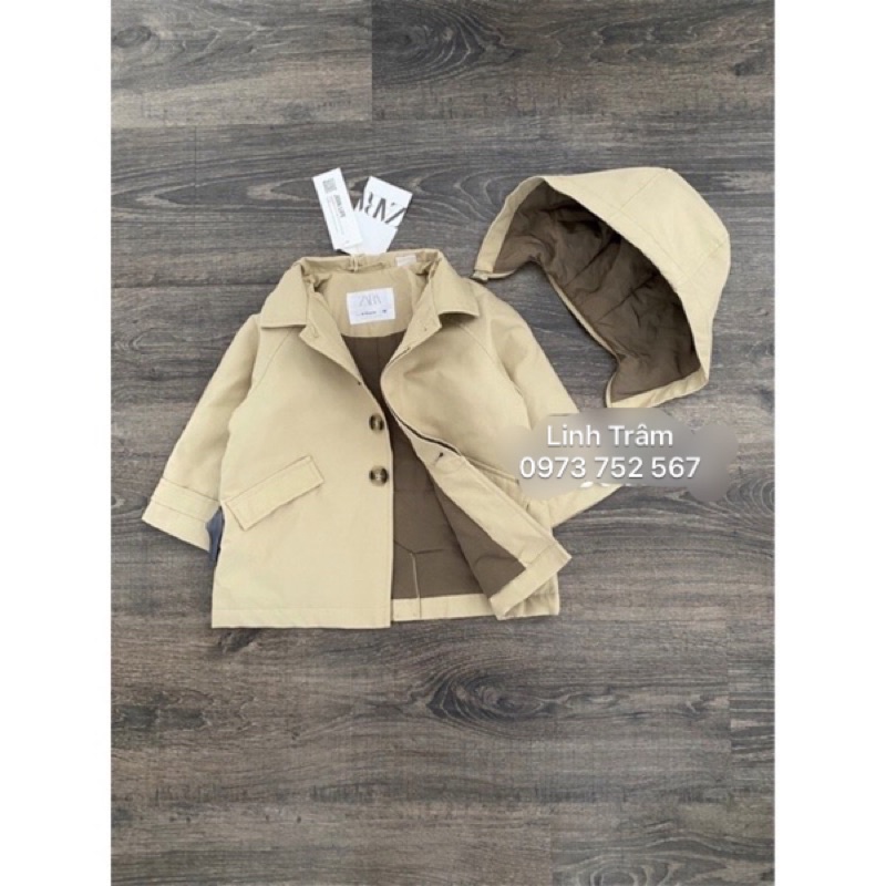 Áo măng tô chần bông có mũ cho bé