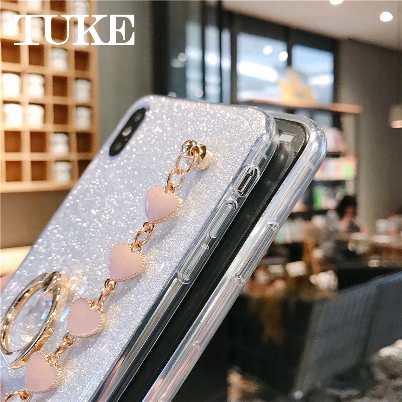 P45  Ốp Lưng Phối Kim Tuyến Nước Kèm Nhẫn Móc Ngón Tay Cho Samsung Galaxy Note 5 8 9 10 Plus Pro 5g On5 On7 S3 S4 Mini