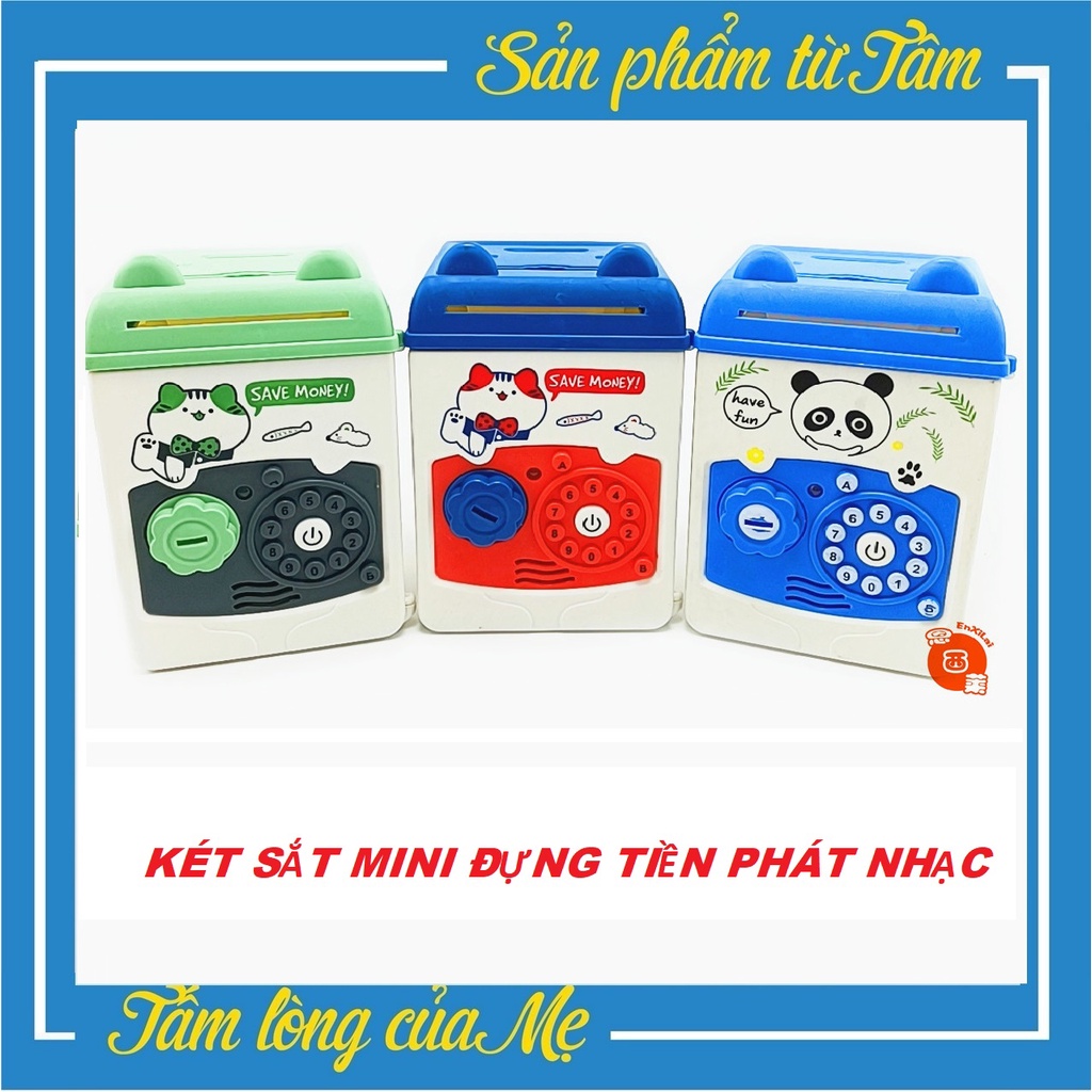 Đồ Chơi Hộp Két Sắt Mini Mở Khóa Đựng Tiền Có Nhạc Vui Nhộn Cho Bé ( Mẫu Mới )