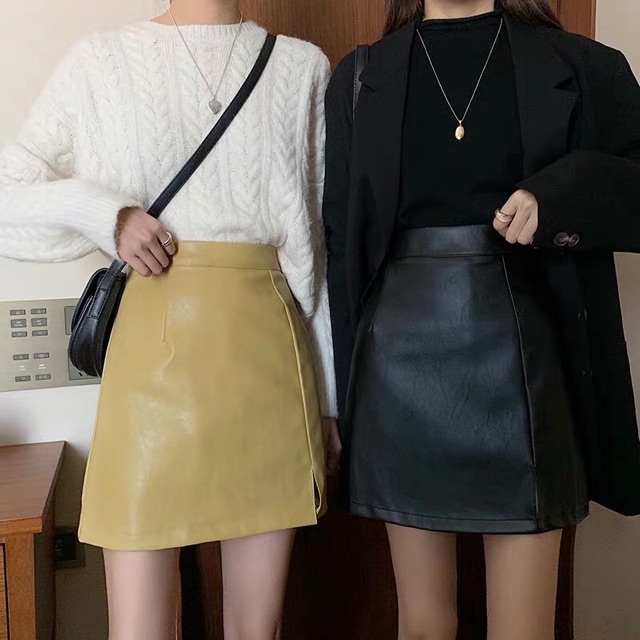 [RẺ VÔ ĐỊCH] Chân váy da lưng cao Bigsize(SẴN) Quảng Châu Cho Nữ Kèm Quần Lót Trong | BigBuy360 - bigbuy360.vn