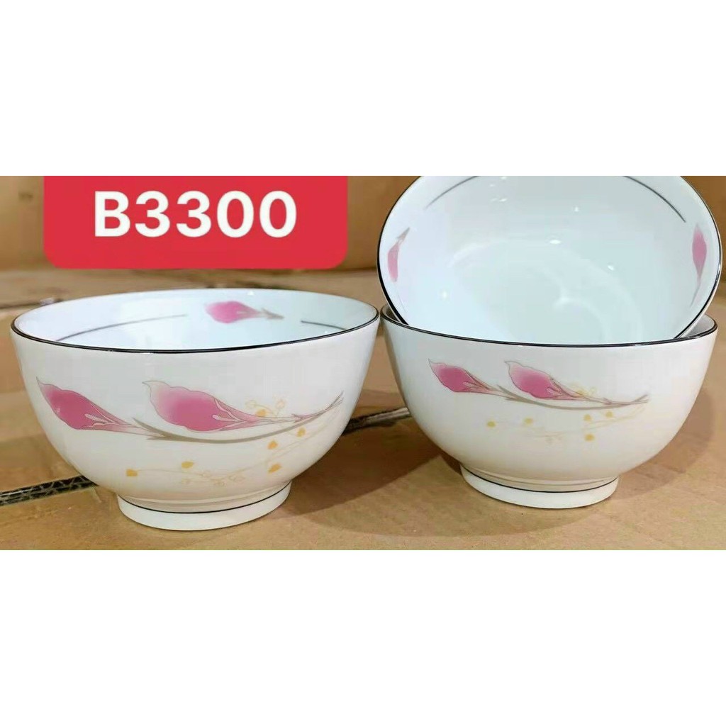 set 10 bát cơm sứ hoa lan nhật ms 3300