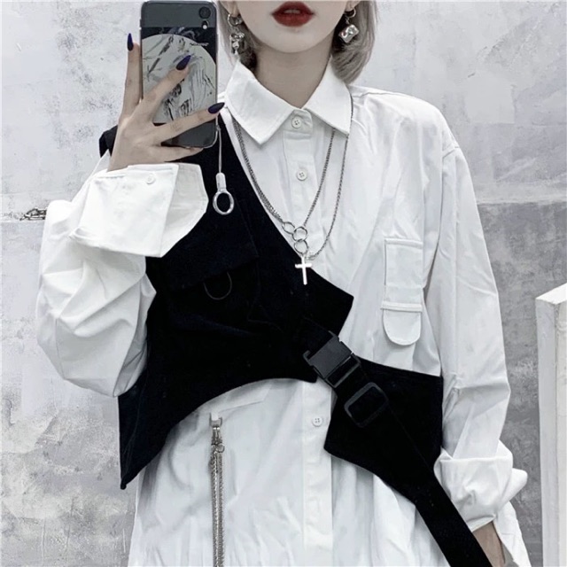 Set áo sơmi kèm ghile đai cài