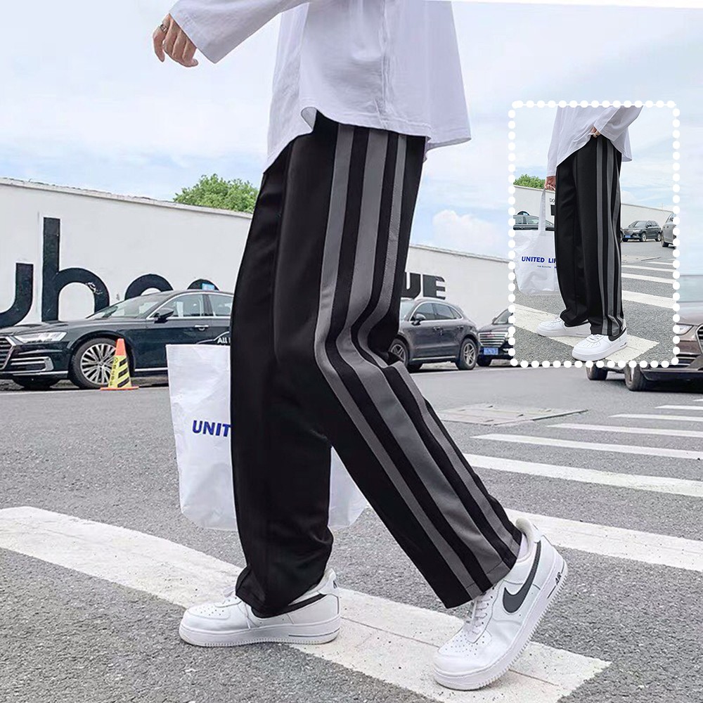 Quần Jogger Thể Thao Nam Ống Suông Phối Ba Sọc Bên Hông Đơn Giản Thời Trang MENFASHION1989 JOGGER NAM 9000079