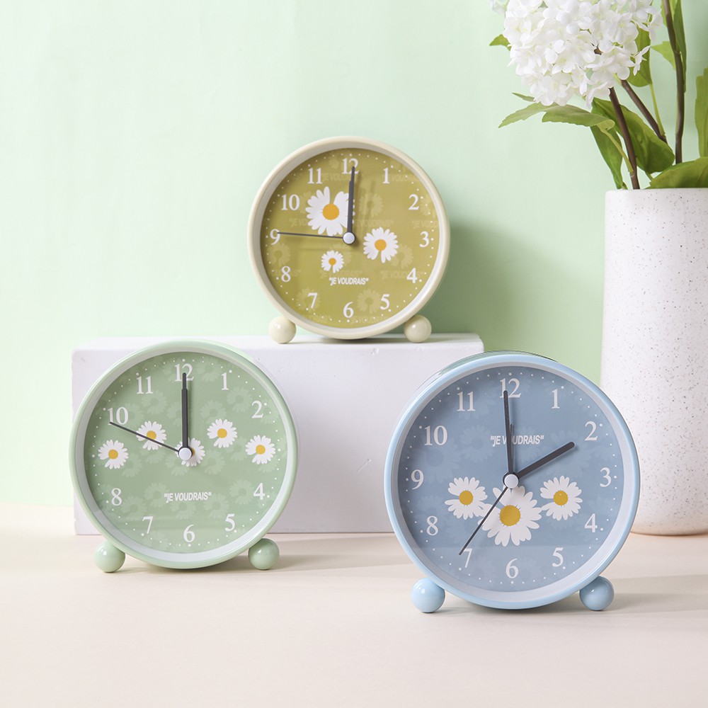 Đồng hồ báo thức hoa cúc tròn minigood